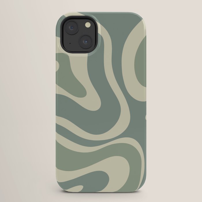 Modern Retro Liquid Swirl Abstract in Eucalyptus Green iPhone Case Gallery Image 26
