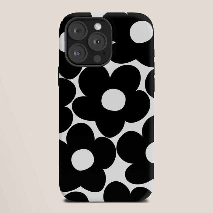 Black & White Retro Daisies #1 #decor #art #society6 iPhone Case Gallery Image 12