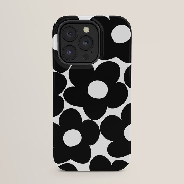 Black & White Retro Daisies #1 #decor #art #society6 iPhone Case Gallery Image 31