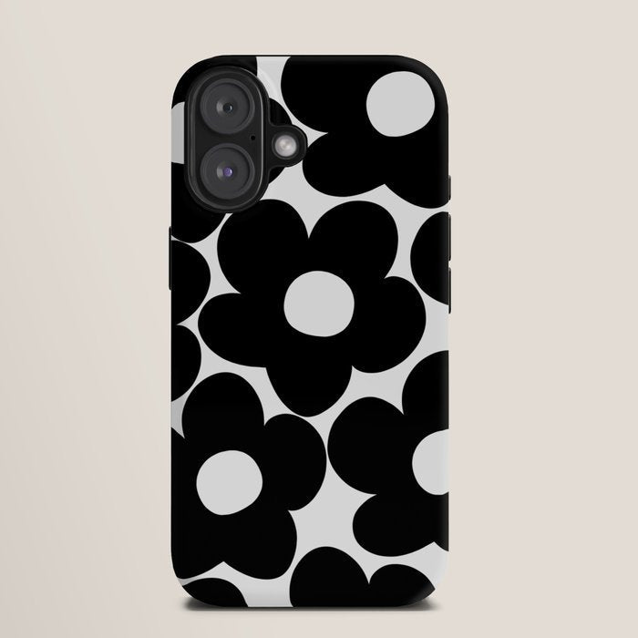 Black & White Retro Daisies #1 #decor #art #society6 iPhone Case Gallery Image 9
