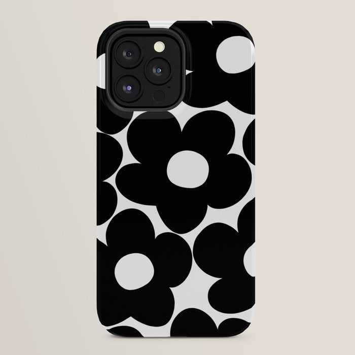 Black & White Retro Daisies #1 #decor #art #society6 iPhone Case Gallery Image 32