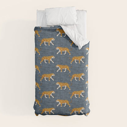 walking tigers - blue Duvet Cover Gallery Image 9