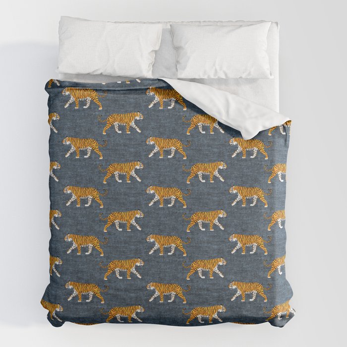walking tigers - blue Duvet Cover Gallery Image 2