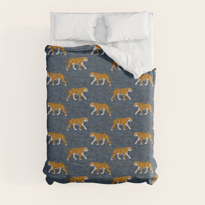 walking tigers - blue Duvet Cover Gallery Image 8