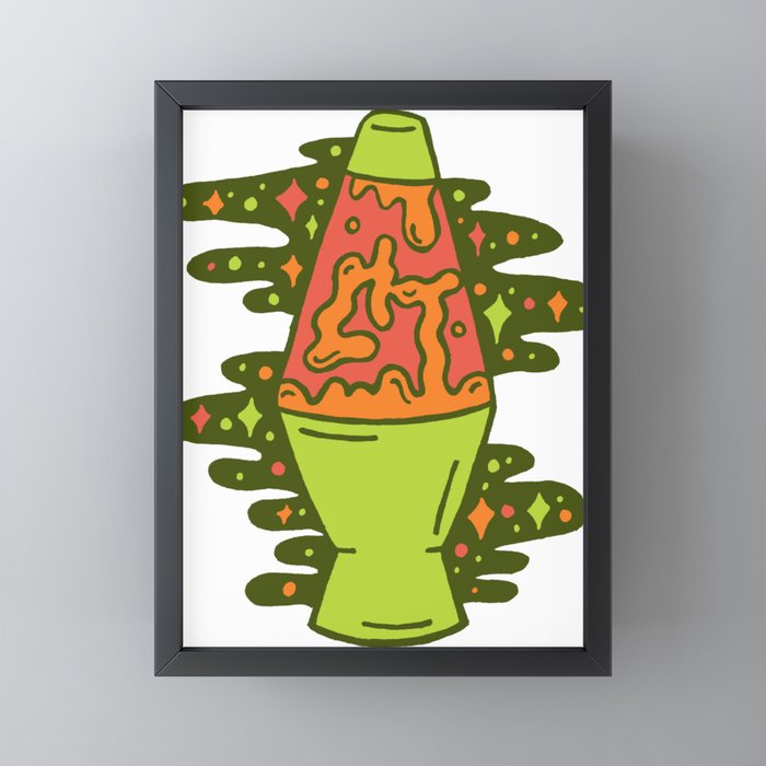 Lit Lava Lamp in Orange Mini Art Print Gallery Image 3