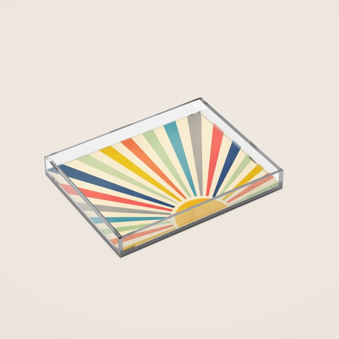Sun Retro Art III Acrylic Tray Gallery Image 2