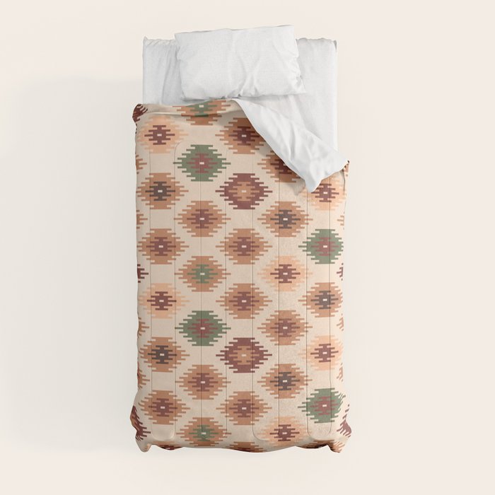 Southwest native Aztec diamonds kilim Comforter Gallery Image 9