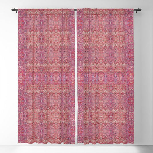 Pink Vintage Antique Oriental Traditional Moroccan Original Artwork Window Curtain Gallery Image 1