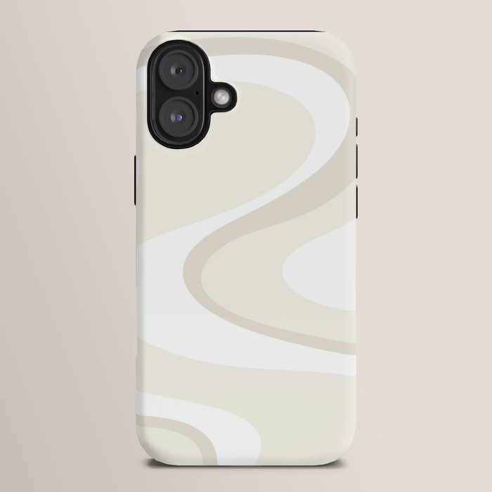 Cream Dream Light Liquid Swirl Abstract in Beige and White iPhone Case Gallery Image 14