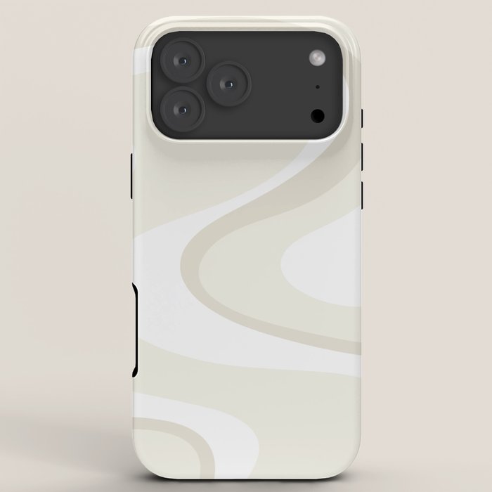 Cream Dream Light Liquid Swirl Abstract in Beige and White iPhone Case Gallery Image 8
