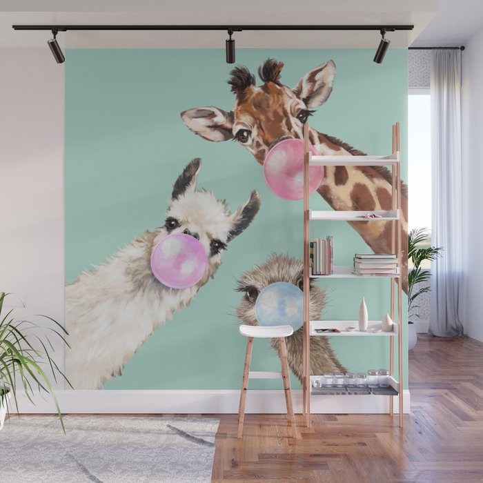 Bubble Gum Gang in Green Wall Mural Gallery Image 1
