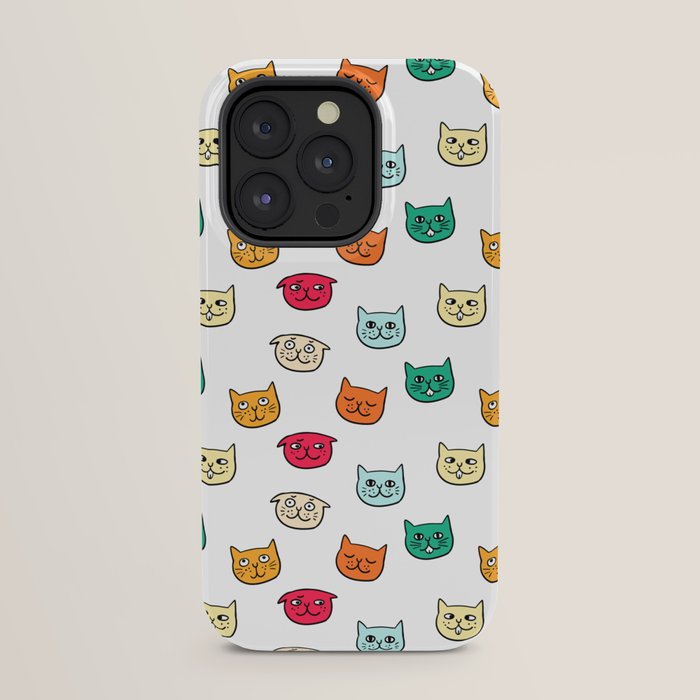Cat heads in colors iPhone Case Gallery Image 31