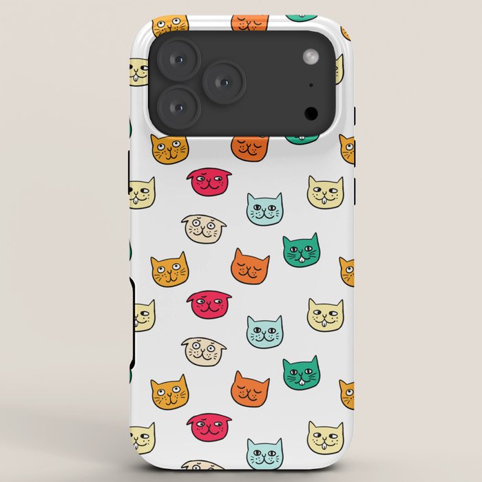 Cat heads in colors iPhone Case Gallery Image 8