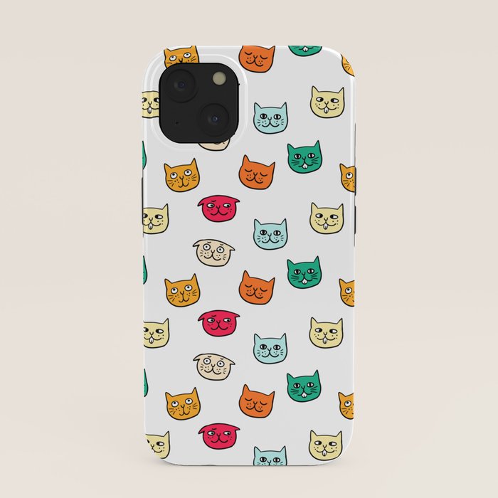 Cat heads in colors iPhone Case Gallery Image 37