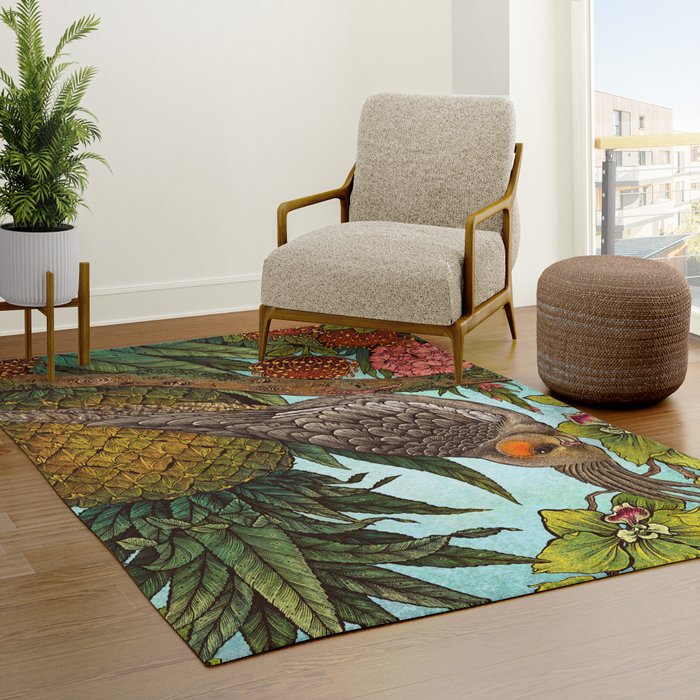 Cockatiel And Pineapple Rug Gallery Image 3