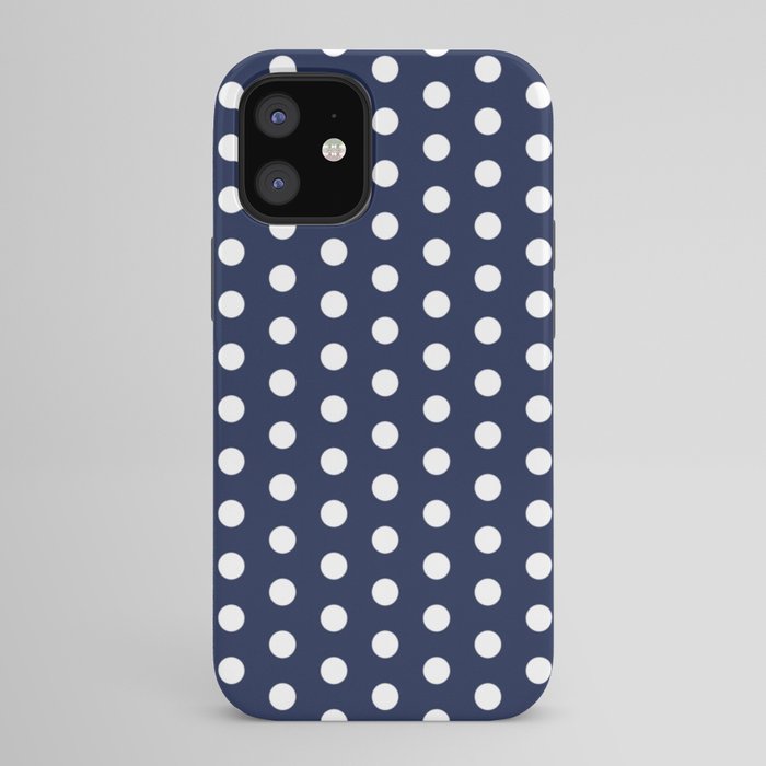 Navy Blue Polka Dots Minimalist Line Drawing iPhone Case Gallery Image 42