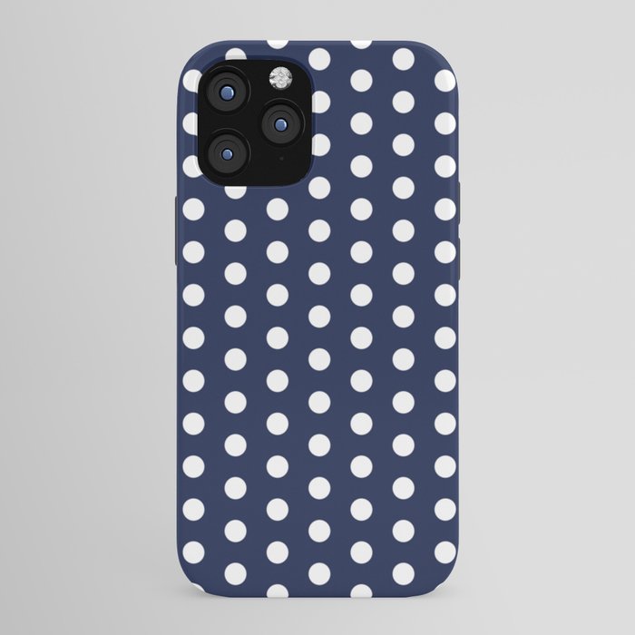 Navy Blue Polka Dots Minimalist Line Drawing iPhone Case Gallery Image 43