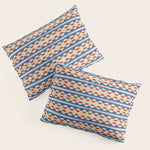 Dots and Lines - Blue and Red Pillow Sham Gallery Image 1