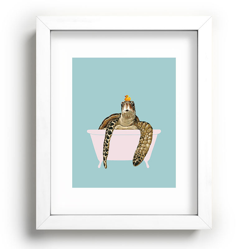 Sea Turtle in Bathtub Framed Art Print Gallery Image 104