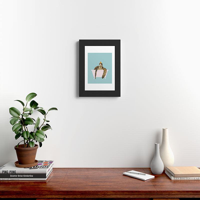 Sea Turtle in Bathtub Framed Art Print Gallery Image 42