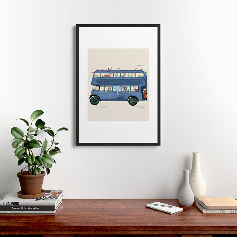 the big blue bus Framed Art Print Gallery Image 8