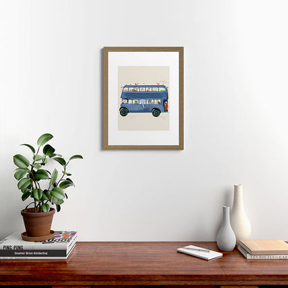 the big blue bus Framed Art Print Gallery Image 54