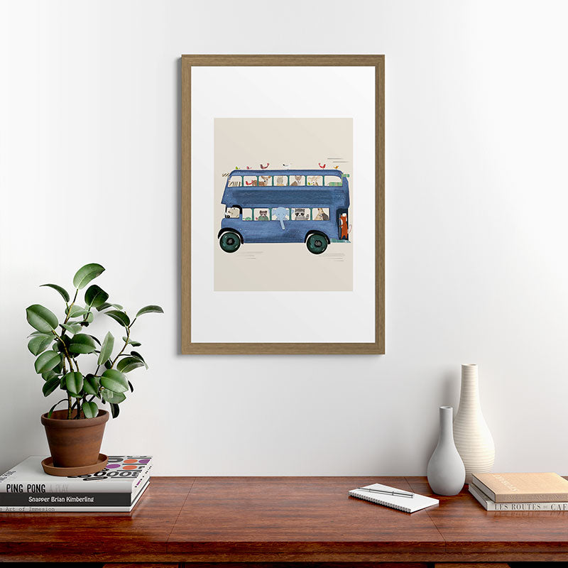 the big blue bus Framed Art Print Gallery Image 56