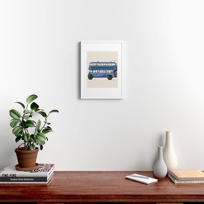 the big blue bus Framed Art Print Gallery Image 32
