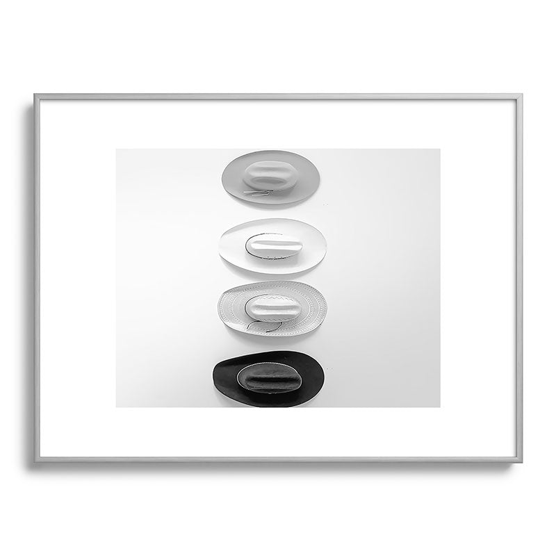 Cowboy Hat Wall - Black and White Framed Art Print Gallery Image 99