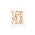 Block-print Mushrooms - ochre and blush pink Art Print Gallery Image 1