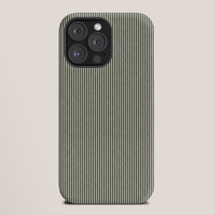 linen textured stripes - olive green iPhone Case Gallery Image 20