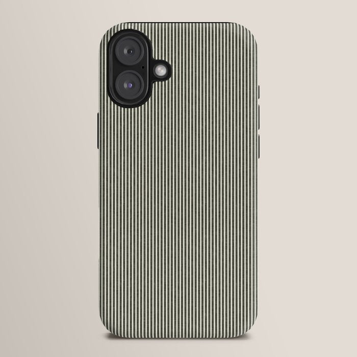 linen textured stripes - olive green iPhone Case Gallery Image 14