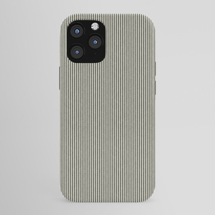 linen textured stripes - olive green iPhone Case Gallery Image 43