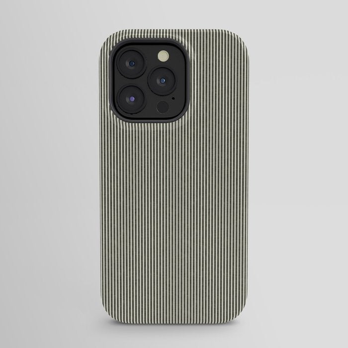 linen textured stripes - olive green iPhone Case Gallery Image 31