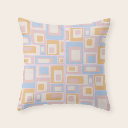 mid century mod squares pastel beach palette Throw Pillow Gallery Image 4