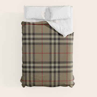 Luxury Beige Tartan Plaid Pattern Duvet Cover Gallery Image 3