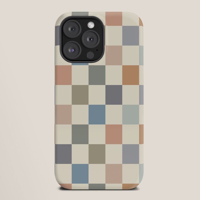 Blue & Beige Neutral Checker iPhone Case Gallery Image 20