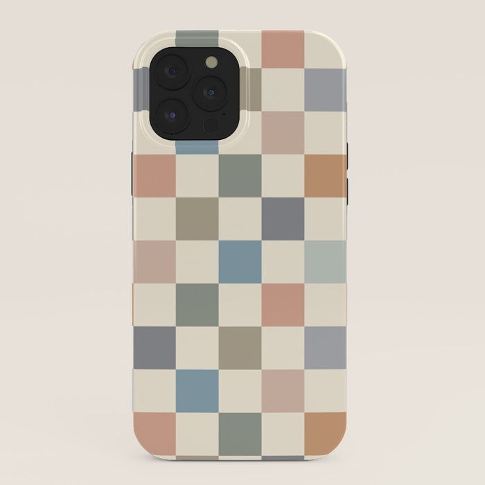 Blue & Beige Neutral Checker iPhone Case Gallery Image 40