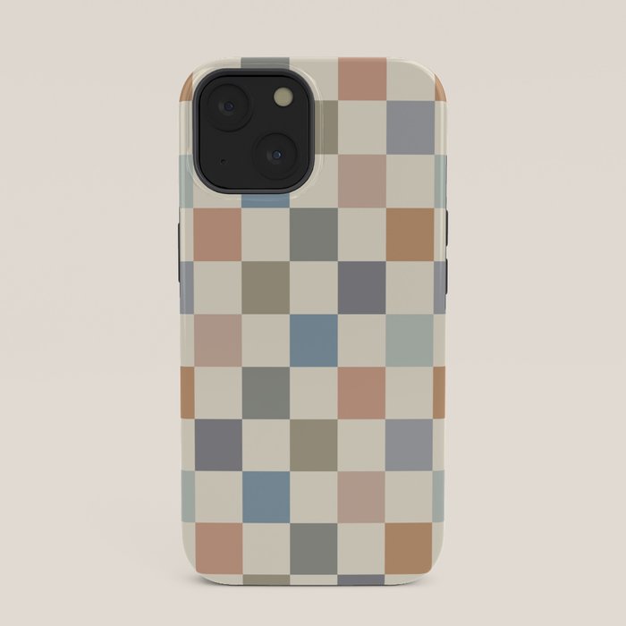 Blue & Beige Neutral Checker iPhone Case Gallery Image 33