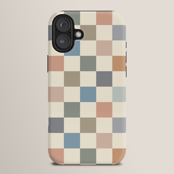 Blue & Beige Neutral Checker iPhone Case Gallery Image 14