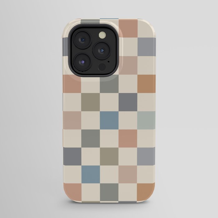 Blue & Beige Neutral Checker iPhone Case Gallery Image 31