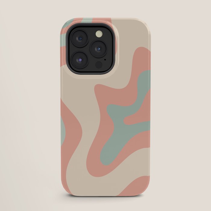 Retro Liquid Swirl Abstract Square Pattern in Pastel Blush Mint iPhone Case Gallery Image 27