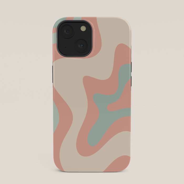Retro Liquid Swirl Abstract Square Pattern in Pastel Blush Mint iPhone Case Gallery Image 33