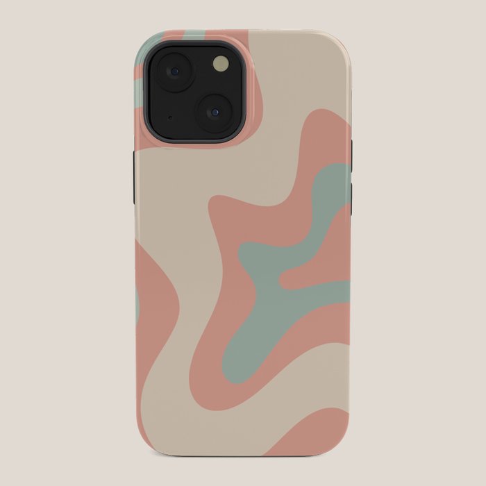Retro Liquid Swirl Abstract Square Pattern in Pastel Blush Mint iPhone Case Gallery Image 34