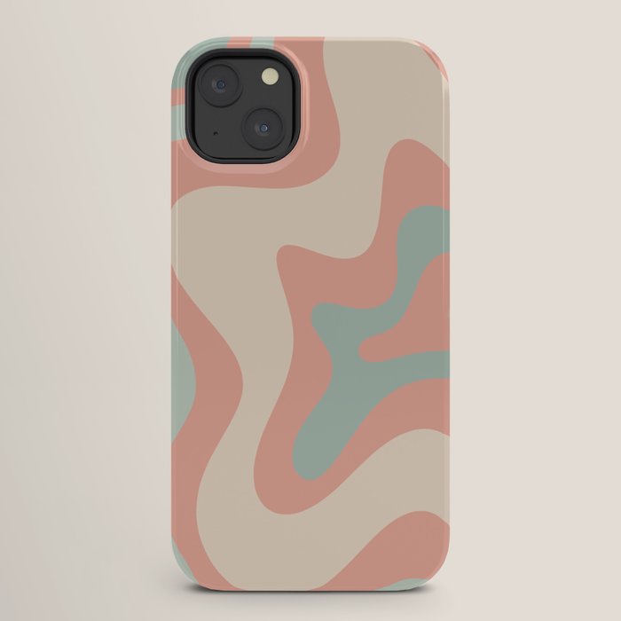 Retro Liquid Swirl Abstract Square Pattern in Pastel Blush Mint iPhone Case Gallery Image 26