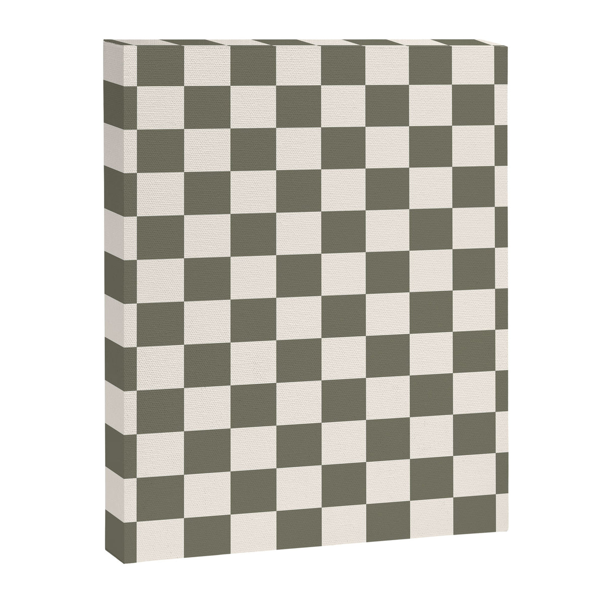 Checkerboard - Olive Green Canvas Print Gallery Image 3