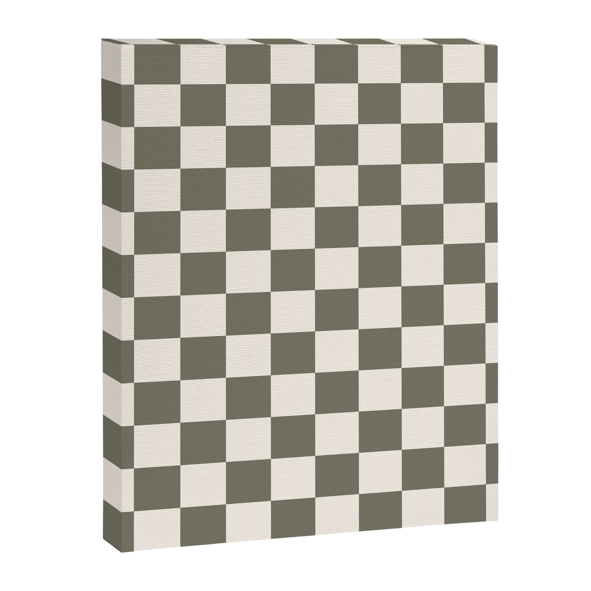 Checkerboard - Olive Green Canvas Print Gallery Image 7