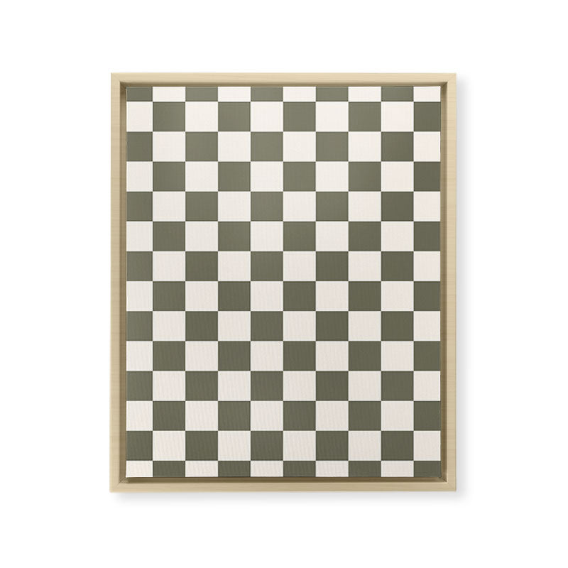 Checkerboard - Olive Green Framed Canvas Print Gallery Image 22