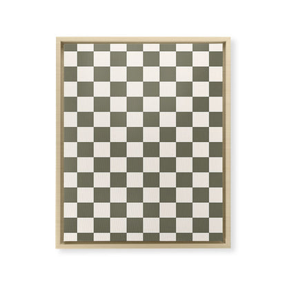 Checkerboard - Olive Green Framed Canvas Print Gallery Image 22