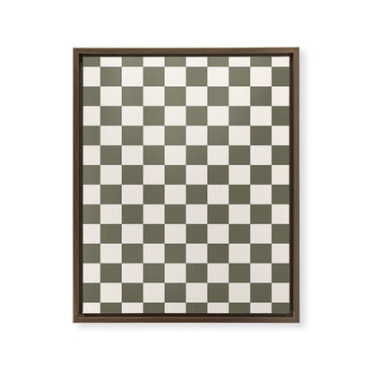 Checkerboard - Olive Green Framed Canvas Print Gallery Image 10